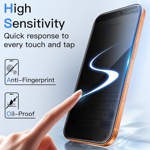 JETech Privacy Screen Protector for iPhone 17 Pro Max, 2-Pack - size: iPhone 17 Pro Max