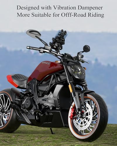 BRCOVAN Motorcycle Phone Mount Holder with Vibration Dampener - size: Neutral size