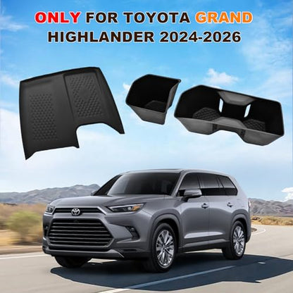 Cup Holder Insert & Wireless Charging Mat for Toyota Grand Highlander - size: For Grand Highlander 2024-2026 2pcs