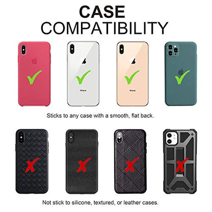 Phone Wallet Stick On Card Holder with Ring Grip, Stand and RFID Protection