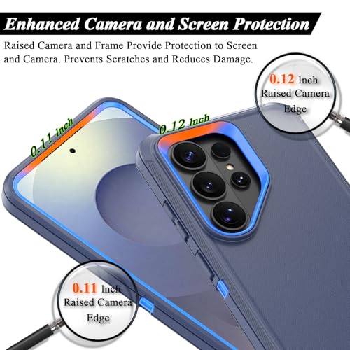 Compatible with Samsung Galaxy S26 Ultra Case, with Belt Clip Holster Heavy Duty Rugged Shockproof Full Body Protection Kickstand Cover for Samsung Galaxy S26 Ultra Phone (Blue) - color: Blue