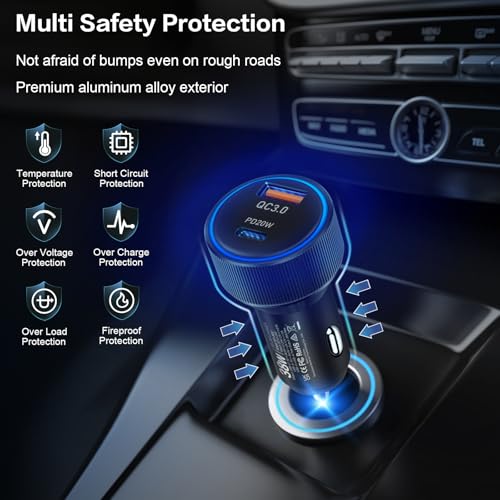 Car Chargers, Dual Ports USB C & USB-A Cigarette Lighter Adapter Multipack - color: 3-Pack