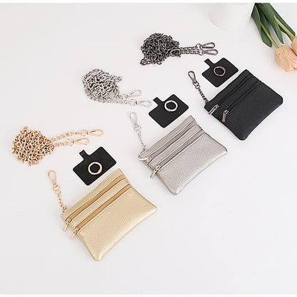 Clip and Go Strap for Phone with Wallet Crossbody - color: Black Chain