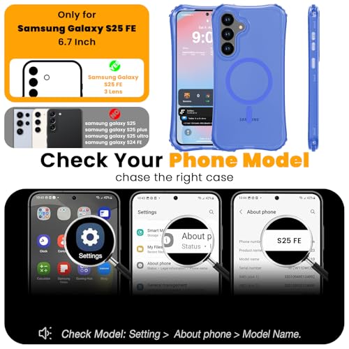 WRJ Magnetic Matte for Samsung Galaxy S26 FE Case,Samsung S25 FE Case [Fit for MagSafe][Military Grade Drop Protection] Translucent Shockproof Protective Phone Case-Ultramarine - color: Ultramarine, style: Matte
