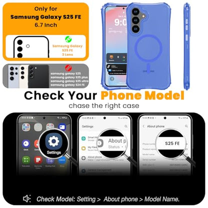 WRJ Magnetic Matte for Samsung Galaxy S26 FE Case,Samsung S25 FE Case [Fit for MagSafe][Military Grade Drop Protection] Translucent Shockproof Protective Phone Case-Ultramarine - color: Ultramarine, style: Matte