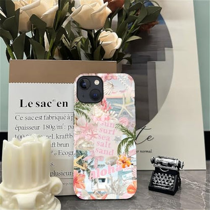 Case for iPhone 15 Plus, Cute Phone Case, Aloha Summer Collage | Hybrid 2-Layer Phone Cover，Military-Grade Protection Durable Shockproof Anti-Scratch Cases - color: Pink Aloha Summer Collage, size: Iphone 15 Plus
