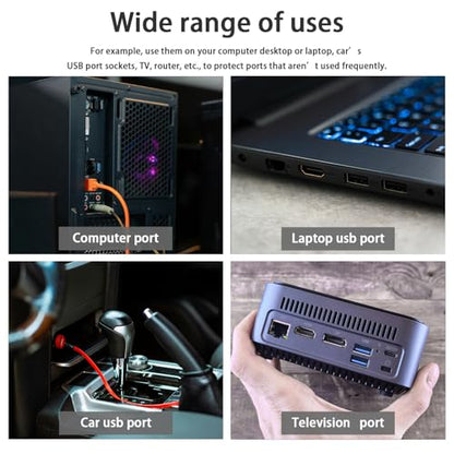 61Pcs Silicone Dust Plug Kit for Computer USB HDMI RJ45 SATA - color: black 61