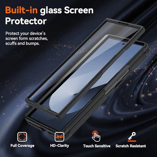 Magnetic for Samsung Galaxy Z Fold 7 Case, [Compatible with MagSafe][Thinner S Pen Holder] [Invisible Kicktand] [Hinge Protection] [Screen Protector],Shockproof Full Body Heavy Duty Phone Cover(Black) - color: Black