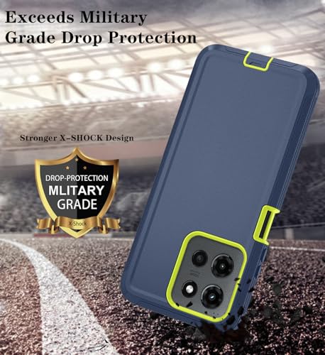 Qinmay Phone Case for Motorola Moto G 2025/Moto G Play 5G 2025 Case with HD Screen Protector, Heavy Duty Shockproof & Dropproof 3-Layer Cover Phone Case,DarkBlueGreen - color: DarkBlueGreen