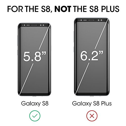 amFilm Glass Screen Protector for Samsung Galaxy S8, 3D Curved Tempered Glass, Dot Matrix with Easy Installation Tray, Case Friendly (Black) (Pack of 2) - size: Galaxy S8 (Pack of 2)