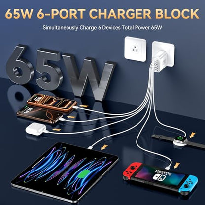 USB C Fast Charger Block, 65W USBC Wall Charger Cube, iPhone Charger Plug - color: White-2Pack