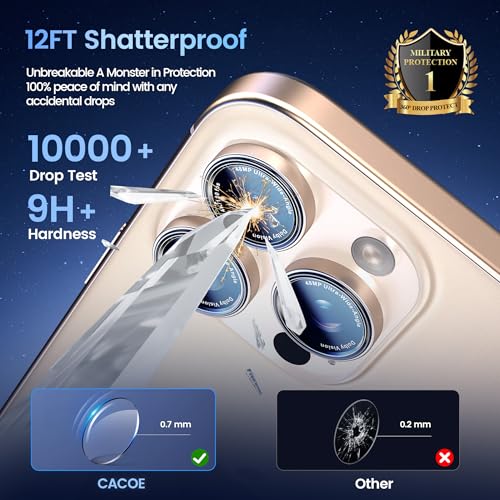 CACOE Camera Lens Protector for iPhone 14/15/16/17 Pro/Pro Max Cover - color: Desert Gold