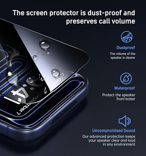 3-PACK for iPhone 17 Pro Max Privacy Screen Protector, 28°Anti Spy,Auto Alignment Kit, 9H+ Tempered Glass, 9X Military Grade Shatterproof, Case Friendly | 28° Anti Spy Tempered Glass, Flawless Fit Kit, 9H Hardness Military Grade Shatterproof, Case Friendl