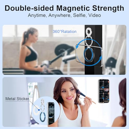 Magnetic Phone Ring Holder for MagSafe, 360° Rotation Cell Phone Grip Stand - color: gray