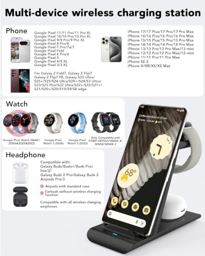 Google Wireless Charger,Wireless Charging Station for Pixel 11/Pixel Watch
