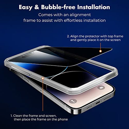 UNBREAKcable Privacy Screen Protector for iPhone 14 Pro, 2-Pack - size: iPhone 14 Pro