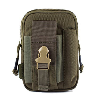 REEBOW GEAR Tactical Molle EDC Pouch Utility Gadget Belt Waist Bag with Cell Phone Holster Holder - color: Grey Green