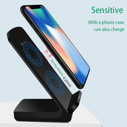 15W Fast Wireless Charging Stand | Qi Certified Charger Dock Station | Compatible with iPhone 14/13/12, 11/11 Pro Max/X/8, Samsung Galaxy S22 S21/S20/S10 Note 20/10 Qi-Enabled Phone