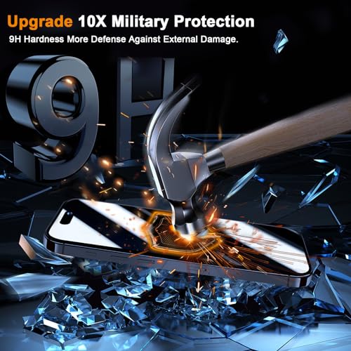 QHOHQ 3 Pack Privacy Screen Protector for iPhone 15 Pro Max [6.7 Inch] with 3 Pack Camera Lens Protector, Anti Spy Tempered Glass Film, 9H Hardness, HD, Bubble Free, Case Friendly - Black - size: iPhone 15 Pro Max 6.7 Inch