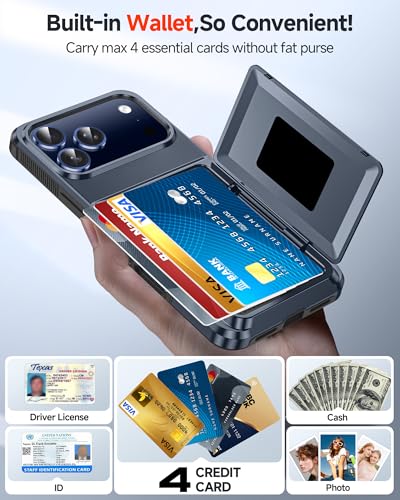 LeYi for iPhone-17-Pro Case Wallet: with Card Holder Blue i Phone iphone17 17pro Cover iPone iohone Protective Funda para Military Grade Heavy Duty Men Phone17 iphone17pro Procase, Navy Blue - color: Blue, size: iPhone 17 Pro 6.3''