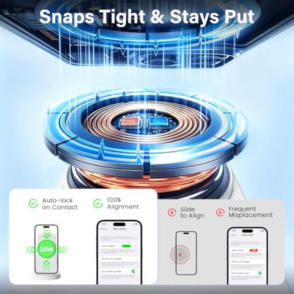 25W Magnetic Fast 3 in 1 Charging Station Wireless Charger Stand - color: White
