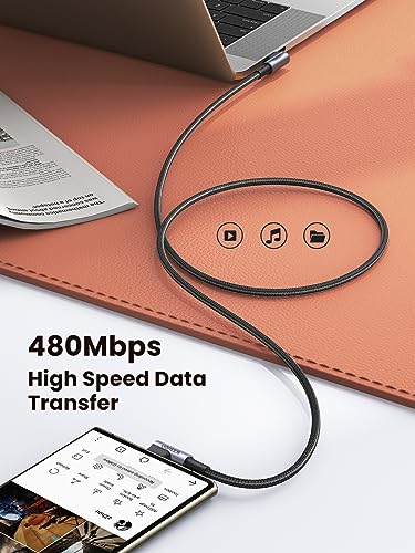 UGREEN 60W Right Angle USB C Cable, 90° Ends Fast Charging, 3.3ft - size: 3.3FT