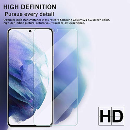 Galaxy S21 HD Clear Tempered Glass Screen Protector + Camera Lens Protectors, [2+2 Pack] [3D Glass] [Fingerprint Support] Screen Protector Glass For Samsung Galaxy S21 - size: Galaxy S21