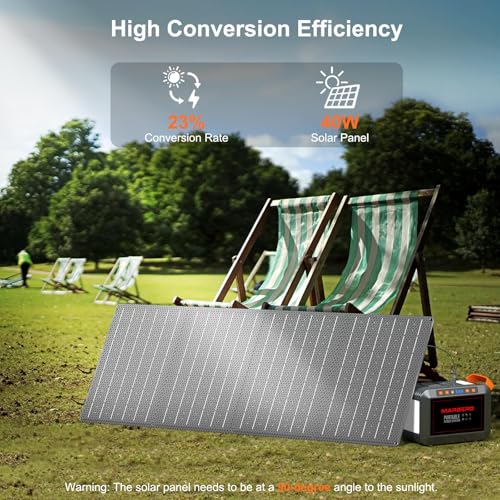 MARBERO 148Wh Solar Generator with Panels Included Solar Panel Kit 40W - color: Light Red Black