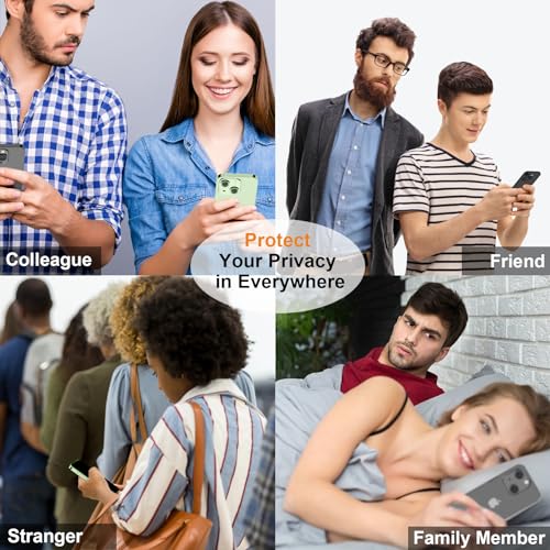 QHOHQ 3 Pack Privacy Screen Protector for iPhone 15 Pro [6.1 Inch] with 3 Pack Camera Lens Protector, Anti Spy Tempered Glass Film, 9H Hardness, HD, Bubble Free, Case Friendly - Black - size: iPhone 15 Pro 6.1 Inch