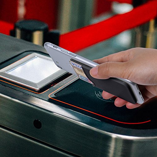 Adhesive Phone Card Holder,Phone Wallet Stick On Card Holder Back of Phone | 3 Pack Silicone Credit Card Holder for Phone Case,Sticky Wallet Pouch Business Card Sleeve for iPhone 17,iPad,Galaxy,Android - color: Black,Black,Black