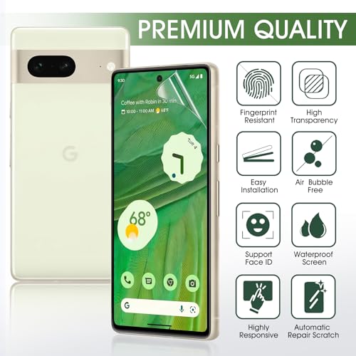 3 Pack Screen Protector for Google Pixel 7, Self-Healing Flexible TPU Protective Film for Google Pixel 7, High Sensitivity Hydrogel Film, HD Ultra-Thin Full Coverage, Easy Installation - size: Google Pixel 7