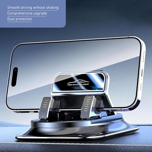 Car Phone Holder 360 Degree Rotation, Non-slip Car Navigation Mount, Car Phone Mount with Double Layer Pad, Universal for Most Cars, SUVs, Trucks (Black) - color: Black #01