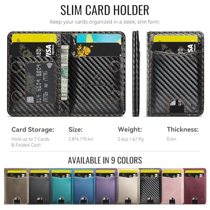 Strapurs Strong Magnetic Wallet Card Holder Compatible with MagSafe Phones and Cases, Slim PU Leather Phone Wallet with 6 Card Slots RFID Blocking for iPhone 16/15/14/13/12 Series – Carbon Black - color: Carbon Black