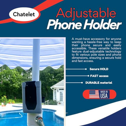 Universal Strap-On Phone Holder Mount | Attaches to Boat Rails, Golf Carts, Strollers, Wheelchairs, Bikes, Scooters & Fitness Equipment | Phone Cradle with Secure Straps | Made in USA (White) - color: White