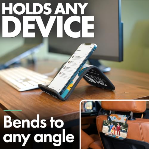 Flight Flap Airplane Phone Holder - Foldable Phone Stand for Plane Travel - color: Boho Blue, size: Large