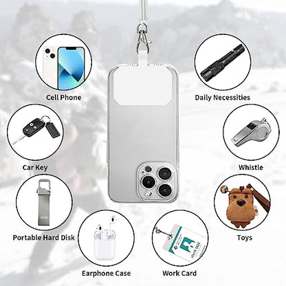 HOTEMIA Phone Tether Lanyard Anti Theft Phone Strap with Carabiner Anti-drop Outdoor Skiing Hiking Cycling fishing Climbing fit iPhone and Most Cell Phone (Black+Transparent) - color: Black+transparent
