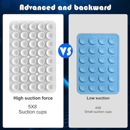 Double Sided Silicone Suction Phone Holder Mount, Silicon Accessory for iPhone and Android, Hands-Free Mirror Shower Phone Holder, TikTok Videos and Selfies (Combo A) - color: Combo A