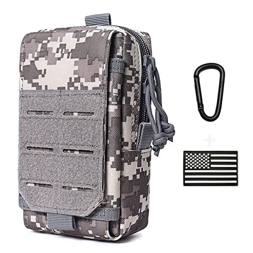Tactical Molle Utility Pouch Cell Phone Pouch, Waist Bag Belt Pouch for Men, EDC Bag Gadget Organizer Vest Pack Purse Mobile Phone Case Hunting Compact Bag for Runing - color: ACU
