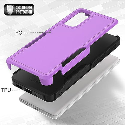 for Samsung S20 FE Case,[Military Grade Drop Tested] with HD Screen Protector,Dual Layer Protective Heavy Duty Cell Phone Cover Non-Slip Shockproof Rugged Case for Samsung Galaxy S20 FE (Purple) - color: Purple