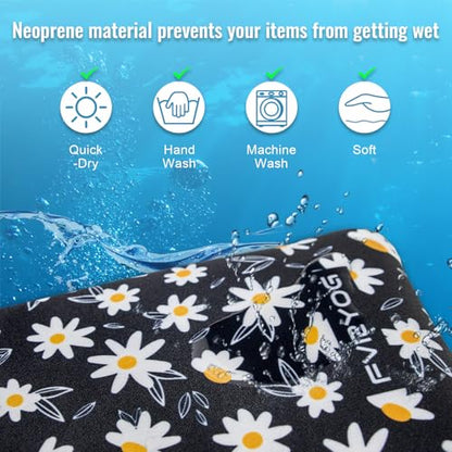 Neoprene Phone Sleeve Pouch Case Bag for Men Women w/Crossbody Strap/Neck Lanyard for iPhone 17/16/15/14 Pro Max, Samsung S25，Pixel 10 - color: Chrysanthemum Cell Phone Sleeves