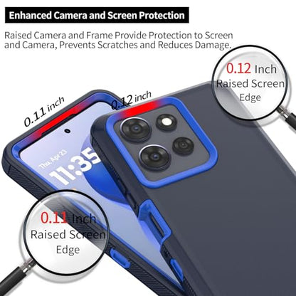 Rugged Phone Case for Moto G Power 5G 2025/Moto G Play 2025, with Belt Clip Holster & Kickstand Heavy Duty Shockproof Protective Full Body Case (Blue) - color: Blue