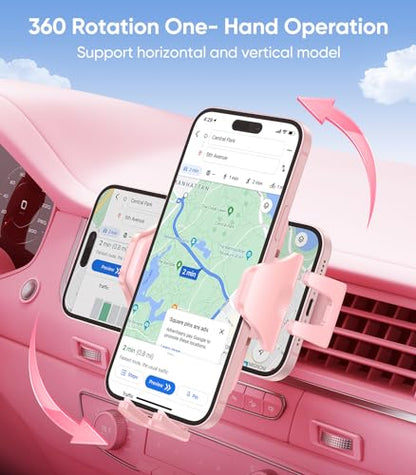 VICSEED Pink Air Vent Phone Holder for Your Car [ Sturdy & Secure ] - color: Pink