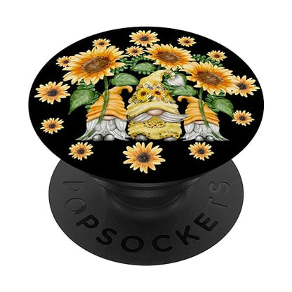 Cute Sunflower Pattern For Gardener And Women Floral Gnome PopSockets Adhesive PopGrip - style: Adhesive PopGrip