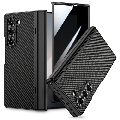 VEGO for Samsung Galaxy Z Fold 6 Case with Privacy Screen Protector - color: Carbon Fiber