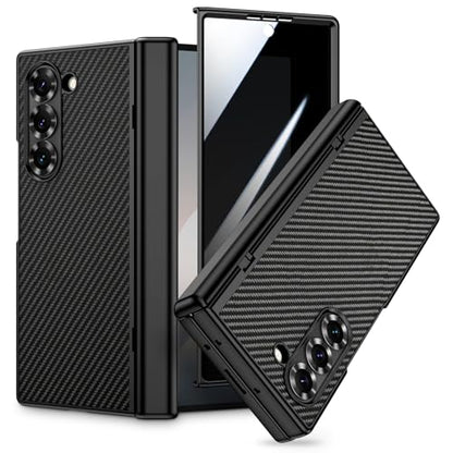 VEGO for Samsung Galaxy Z Fold 6 Case with Privacy Screen Protector - color: Carbon Fiber