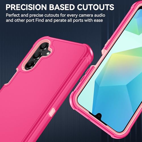 for Samsung Galaxy A16 5G Case : 3-Layer Shockproof Phone Cover with HD Screen Protector,Hybrid Protective Military-Grade Drop Protection for Galaxy A16 5G Phone Case (Pink/Rose Gold) - color: Pink/Rose Gold