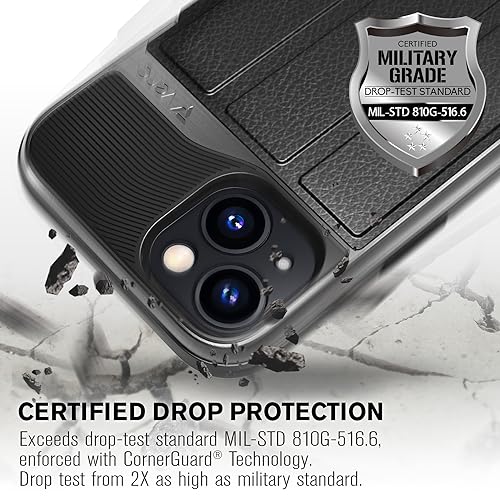 VENA vCommute VN2271VE Personalized Wallet Case for iPhone 15 Plus/14 Plus | Custom Engraved, Customized Name, Leather, Card Holder, Kickstand, Drop Protection, Compatible with iPhone 15 Plus, 14 Plus - color: Text Custom, size: iPhone 15 Plus / 14 Plus