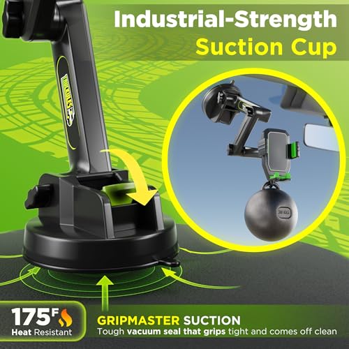 Truckules Truck Phone Mount, 16.9" Long Holder, Semi, Green - color: Green