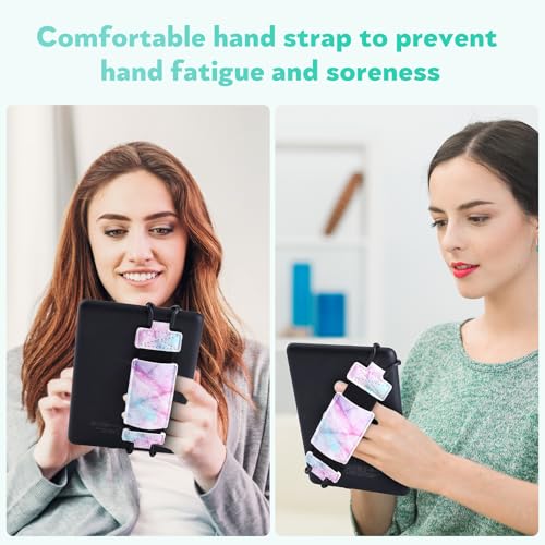 Secure Hand Strap for Kindle and Tablet - High Elasticity Finger Grip Holder Accessories for 6-8 Inches E-Book Tablet. - color: Coloured Marble