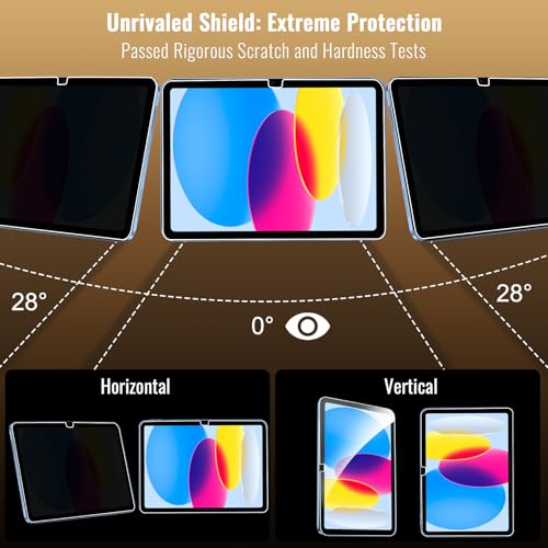 Privacy Screen Protector for iPad 11th A16 2025, Anti-Spy Tempered Glass Film for iPad 10th Generation 10.9 Inch 2022, Private Touch Sensitive HD Clarity Screen Protector for i Pad A16, 1 Pack - size: 1 Pack for iPad 11th Gen A16/iPad 10th Gen